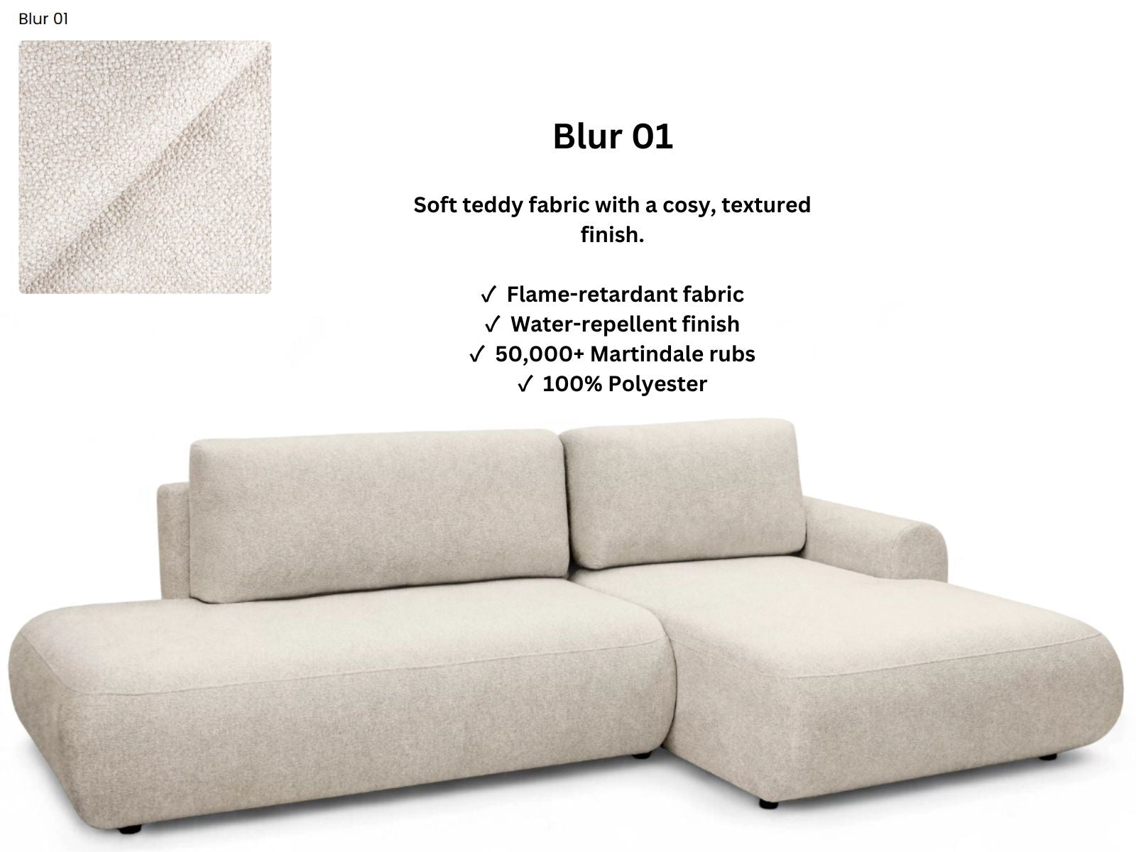 Luna II Open-End Corner Sofa  Bed Blur RHF