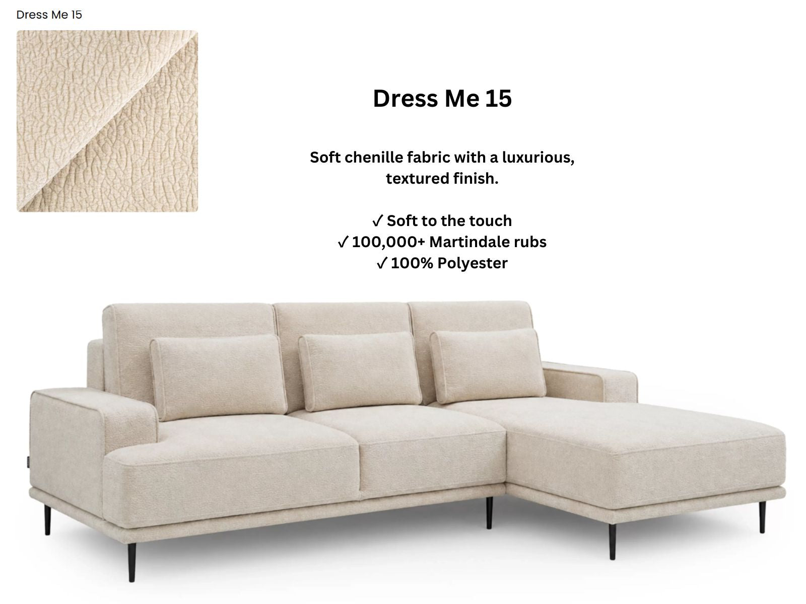 Livora Corner Sofa Bed Dress Me RHF