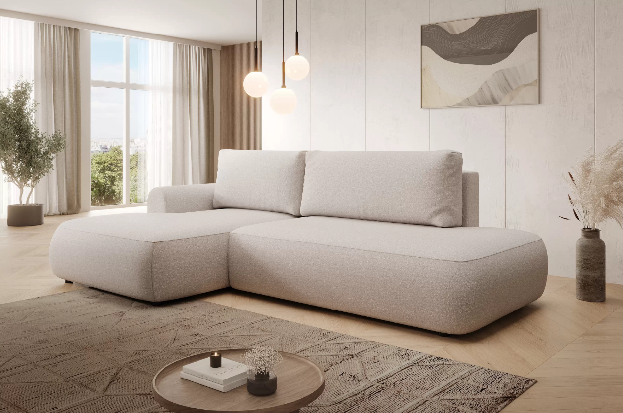 Luna II Open-End Corner Sofa Bed Blur LHF
