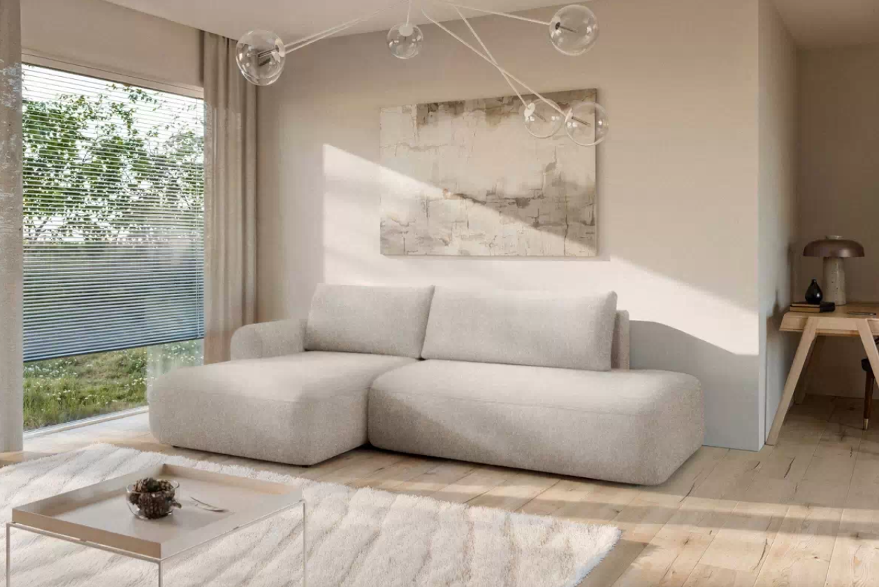 Luna II Open-End Corner Sofa Bed Blur LHF