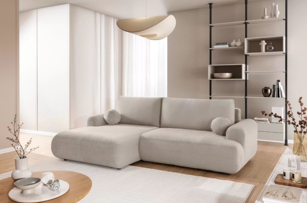 Luna Corner Sofa Bed Blur LHF